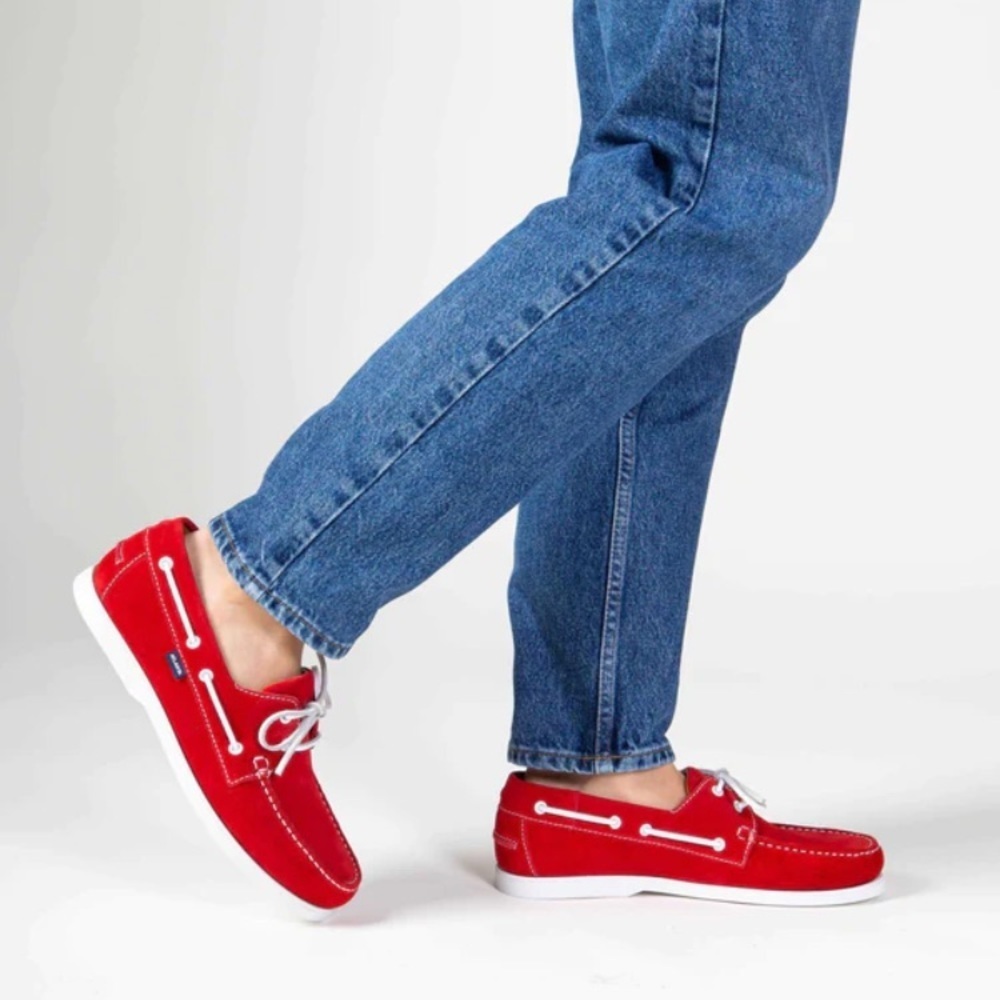 STACY ADAMS Red Suede Regatta Boat Shoes 8.5